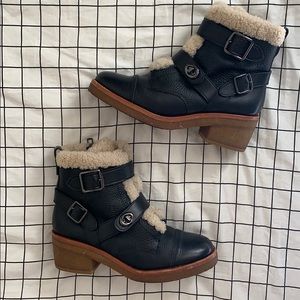 COACH Preston Shearling Moto Booties size 9.5